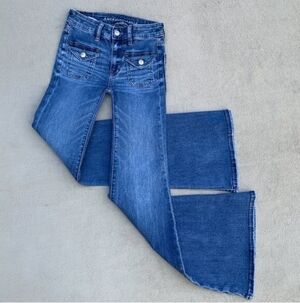 American Eagle Outfitters Festival Flare Next Level Stretch Low Rise Jeans Sz00